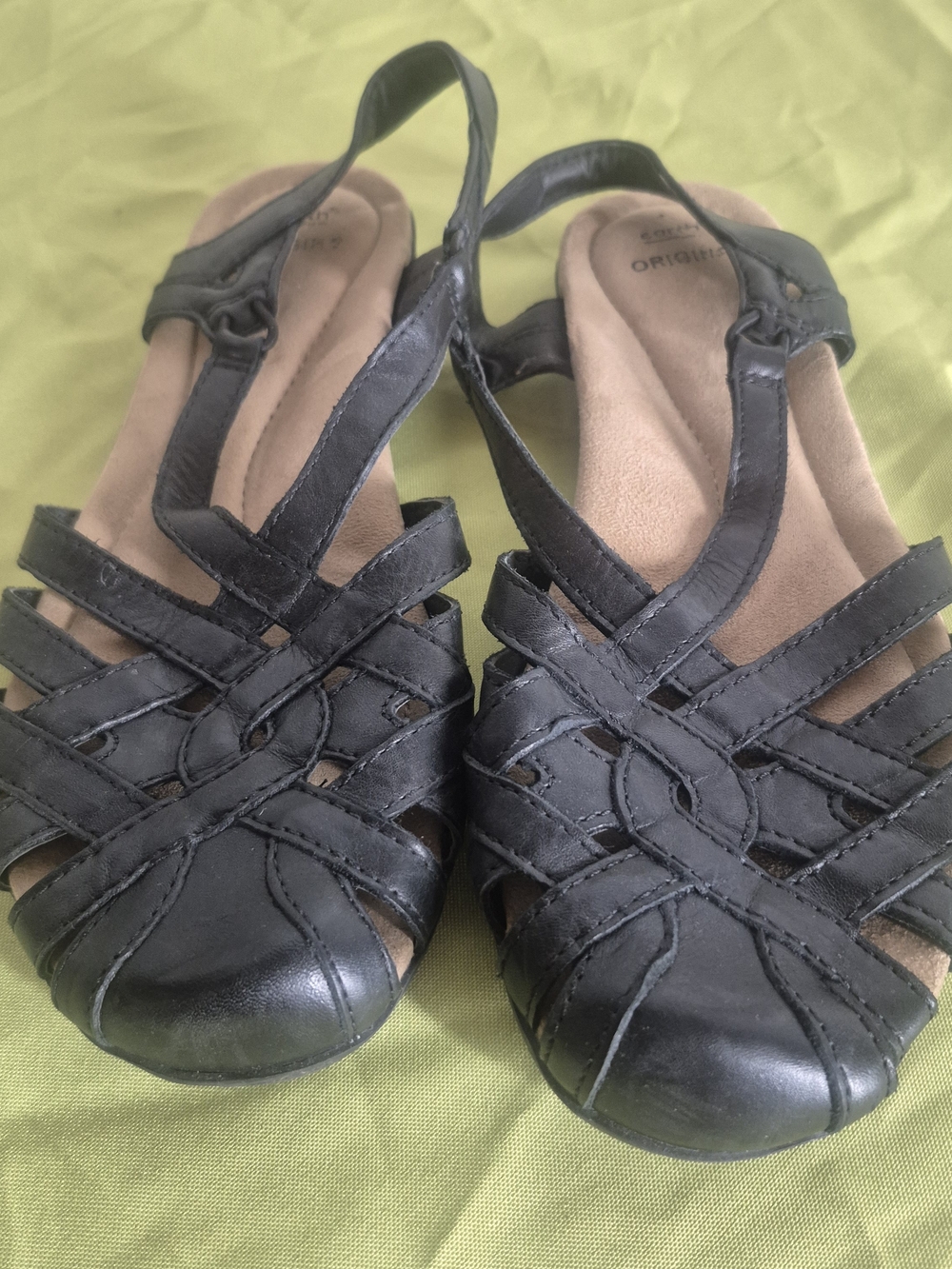 Black Strappy Slingback Sandals - Womens